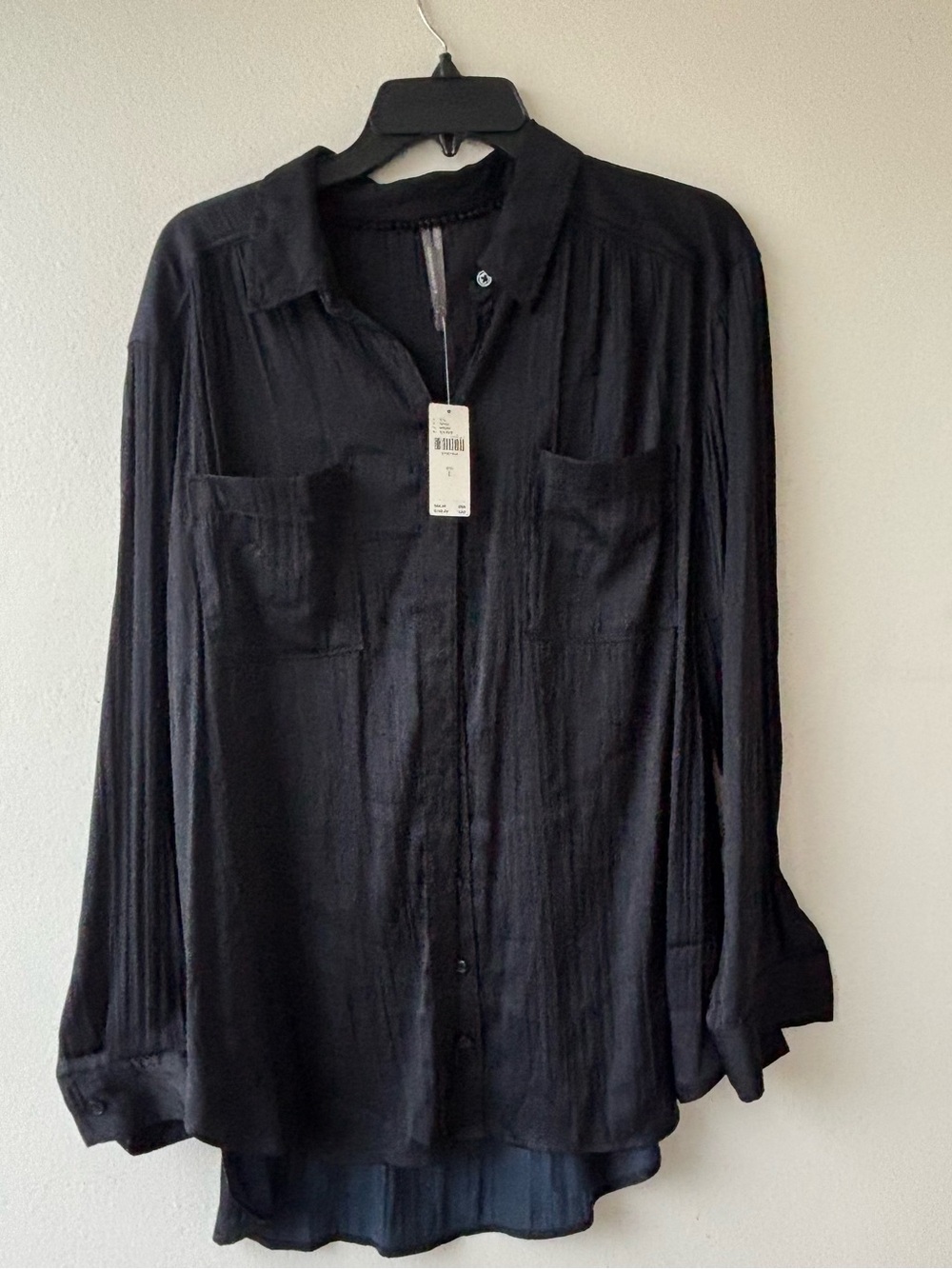 Anthropologie NWT Navy Casual Button-Down Shirt
